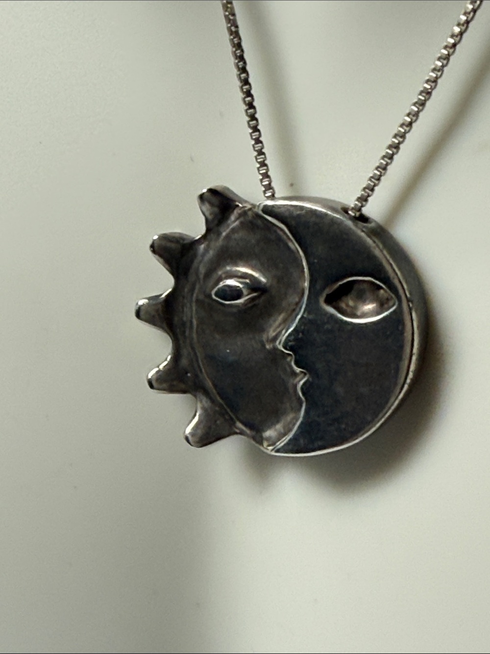 Sterling Celestial Sun & Moon Pendant Necklace - Picture 3 of 6
